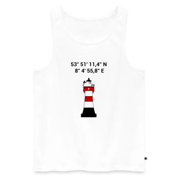 Red Sand Lighthouse - Sailing - Skipper - Maritime - Men's Premium Organic Tank Top - white - Front - AI Model Male 178 light (178cm)