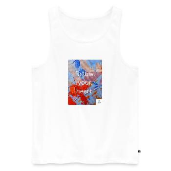 follow. your. heart I statementstyles I uniquewear - Men's Premium Organic Tank Top - white - Front - Michal (187cm)