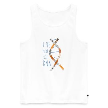 J’ai de l’ADN parfait - Débardeur bio Premium Homme - blanc - Devant - Michal (187cm)
