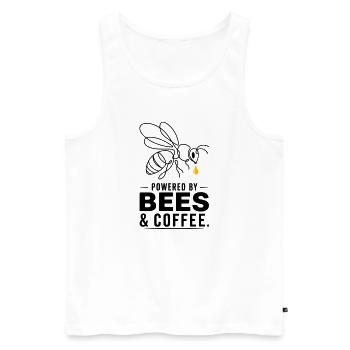 Biene mit Tropfen in One Line Design - Männer Premium Bio Tank Top - Weiß - Vorne - Michal (187cm)