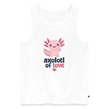 Axolotl der Liebe: Pinke Niedlichkeit - Männer Premium Bio Tank Top - Weiß - Vorne - Michal (187cm)