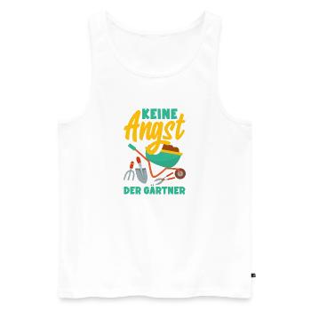 Der Gärtner Regelt Das - Männer Premium Bio Tank Top - Weiß - Vorne - Michal (187cm)