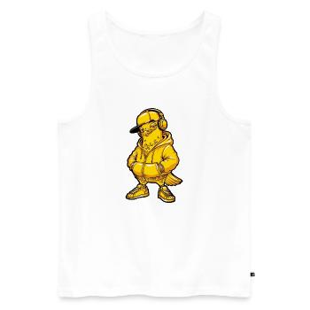 Taube Music Hip Hop - Men's Premium Organic Tank Top - white - Front - Michal (187cm)