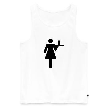 Kellnerin - Männer Premium Bio Tank Top - Weiß - Vorne - Michal (187cm)