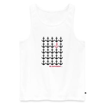 Be Different... - Männer Premium Bio Tank Top - Weiß - Vorne - AI Model Male 178 light (178cm)