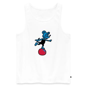 sportliche Maus 3 - Männer Premium Bio Tank Top - Weiß - Vorne - Michal (187cm)