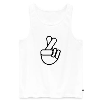 crossed fingers - Männer Premium Bio Tank Top - Weiß - Vorne - Michal (187cm)