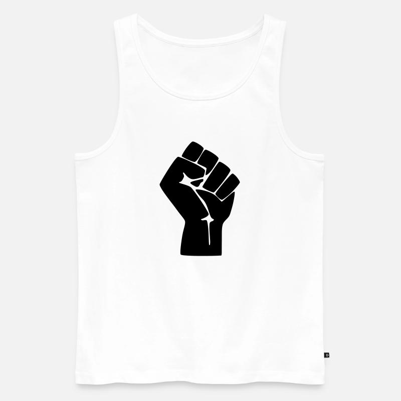 Faust Protest Widerstand - Männer Premium Bio Tank Top - Weiß