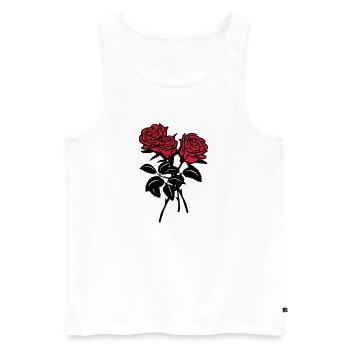 roses - Débardeur bio Premium Homme - blanc - Devant - Michal (187cm)