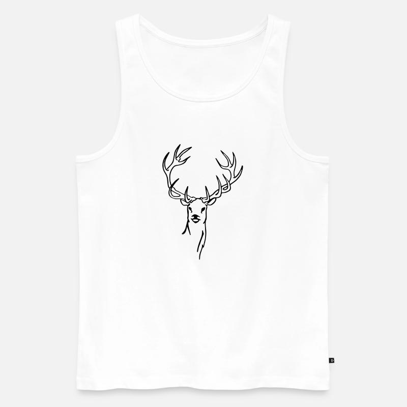 Hirsch - Männer Premium Bio Tank Top - Weiß