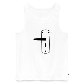 door handle - Men's Premium Organic Tank Top - white - Front - AI Model Male 178 light (178cm)