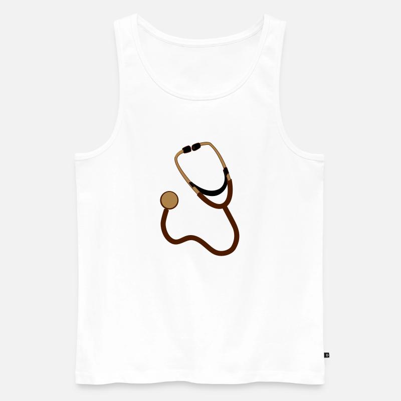Stethoskop - Männer Premium Bio Tank Top - Weiß