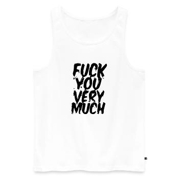 vas te faire encule beaucoup sortie-shirt original - Débardeur bio Premium Homme - blanc - Devant - AI Model Male 178 light (178cm)
