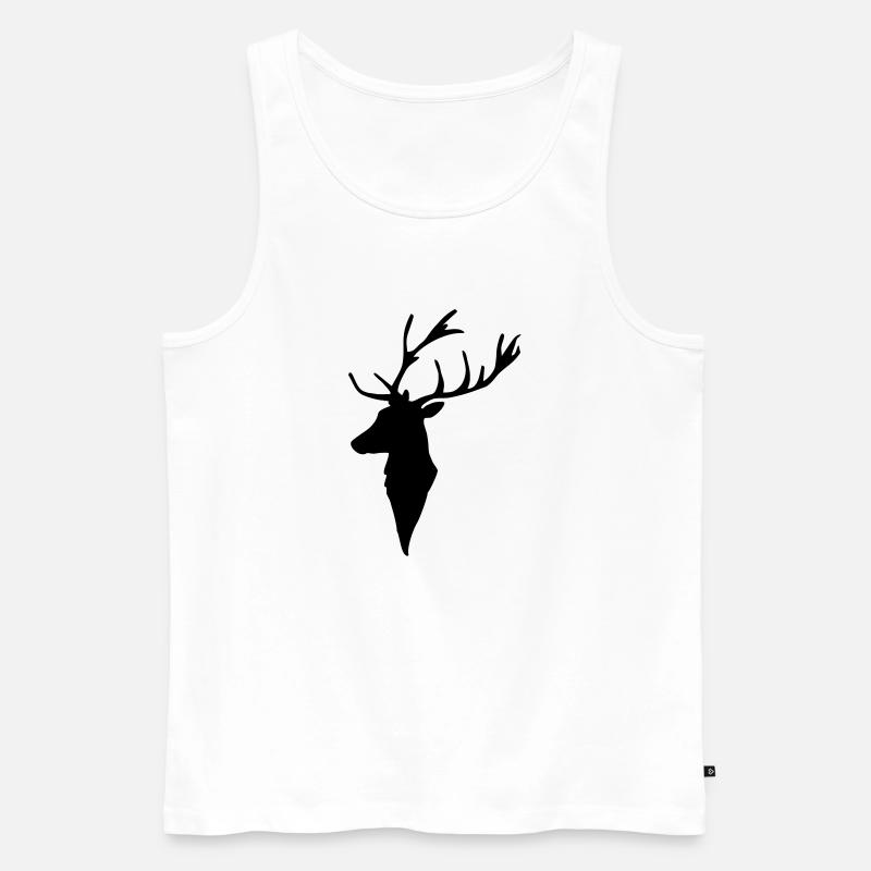 Hirsch - Männer Premium Bio Tank Top - Weiß
