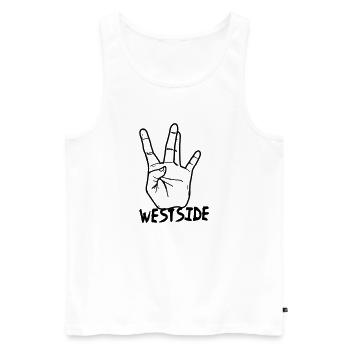 westcoast_3 - Männer Premium Bio Tank Top - Weiß - Vorne - AI Model Male 178 light (178cm)