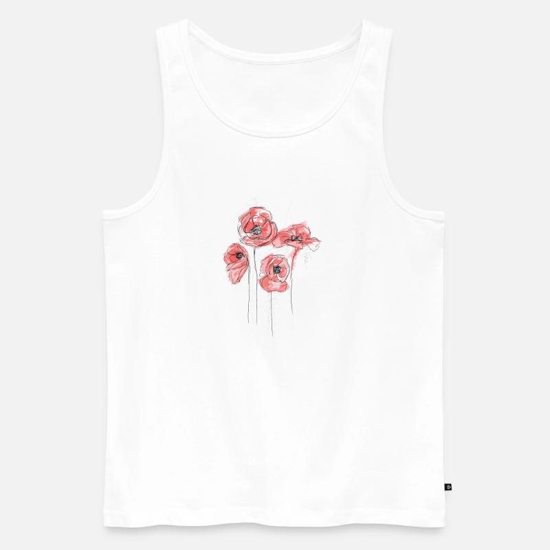 Mohnblüten - Männer Premium Bio Tank Top - Weiß