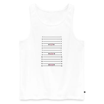 Yes Wow Diva Length Check T-Shirt - Men's Premium Organic Tank Top - white - Front - AI Model Male 178 light (178cm)
