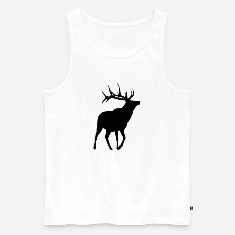 Hirsch - Männer Premium Bio Tank Top - Weiß
