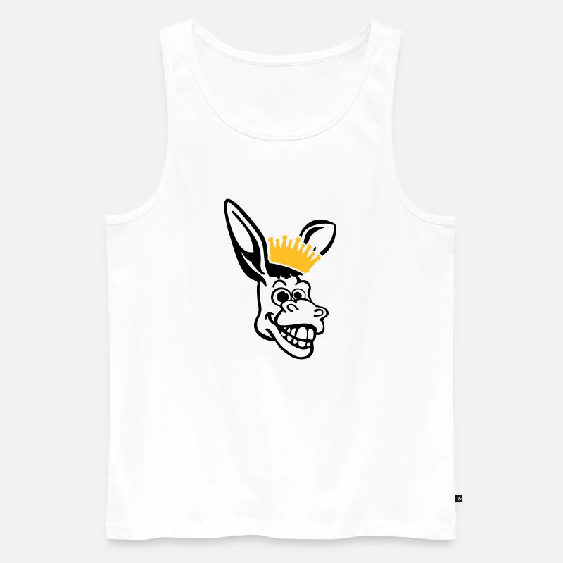 donkey_face_pe2 - Männer Premium Bio Tank Top - Weiß
