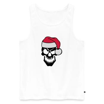 skull christmas - Männer Premium Bio Tank Top - Weiß - Vorne - Michal (187cm)