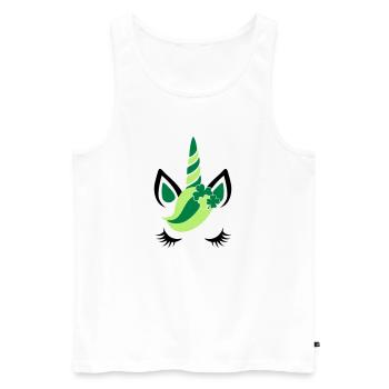 St Patricks day Einhorn-Kind-Magie-Kleeblatt-Baby - Men's Premium Organic Tank Top - white - Front - AI Model Male 178 light (178cm)