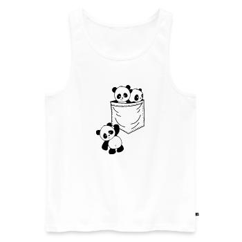 Panda pocket - Men's Premium Organic Tank Top - white - Front - AI Model Male 178 light (178cm)