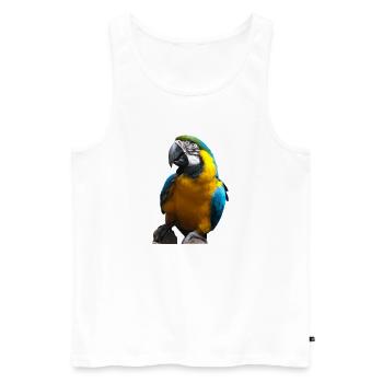 Goldener Ara - Männer Premium Bio Tank Top - Weiß - Vorne - AI Model Male 178 light (178cm)