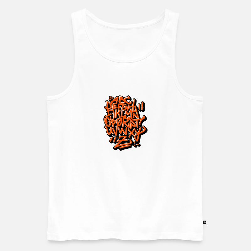 ABC Alphabet Graffiti - Männer Premium Bio Tank Top - Weiß