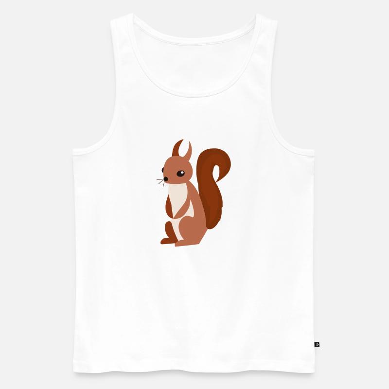 Eichhörnchen Illustration Geschenkidee - Männer Premium Bio Tank Top - Weiß