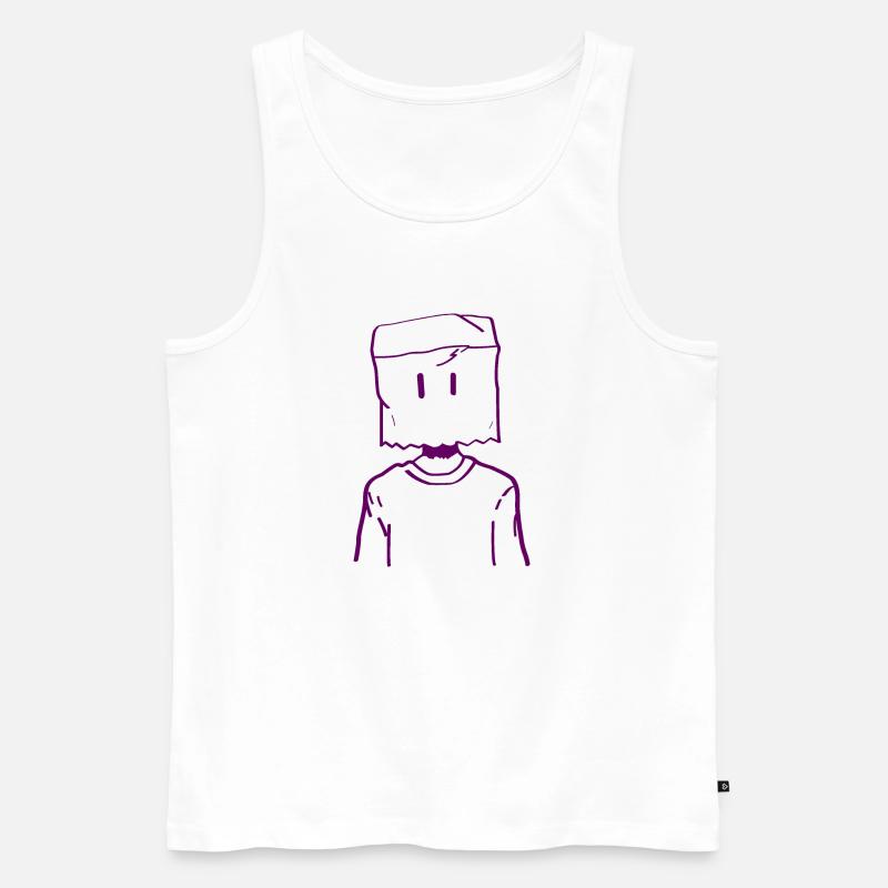 Box-Gesicht - Männer Premium Bio Tank Top - Weiß