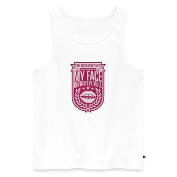 my face definitely will - Männer Premium Bio Tank Top - Weiß - Vorne - Michal (187cm)