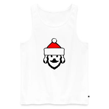 Santa Claus Dog Christmas Dogs Vector - Men's Premium Organic Tank Top - white - Front - AI Model Male 178 light (178cm)