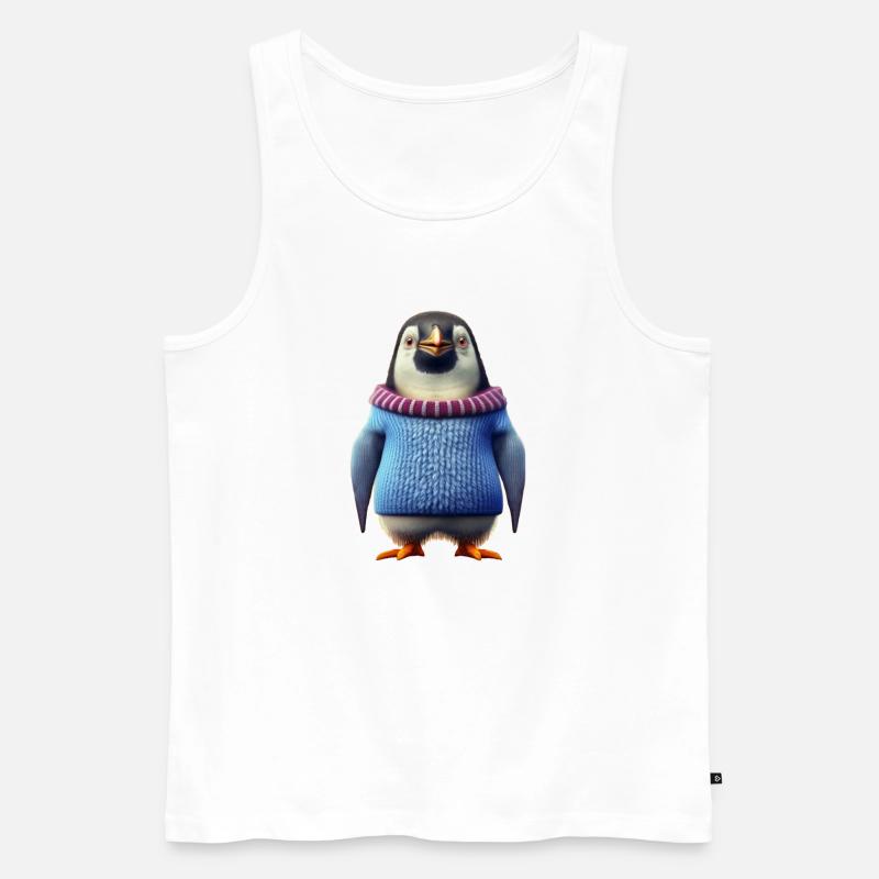 Pinguin - Männer Premium Bio Tank Top - Weiß