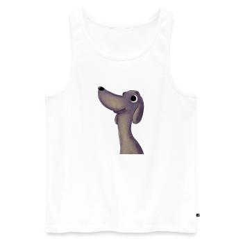 Lustiger Hund - Männer Premium Bio Tank Top - Weiß - Vorne - AI Model Male 178 light (178cm)