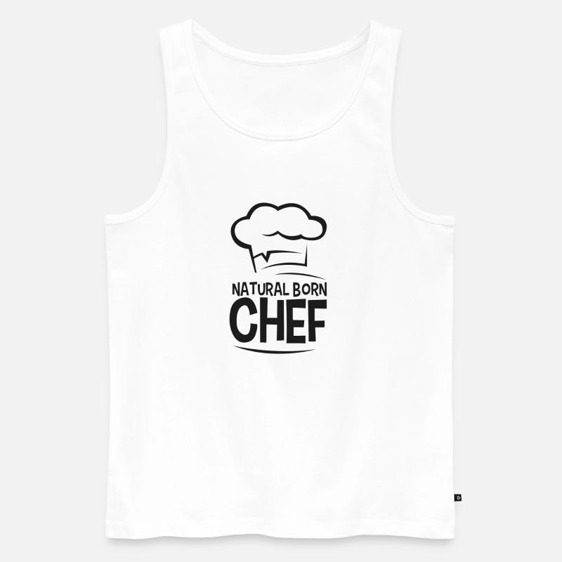 Geborener Koch - Männer Premium Bio Tank Top - Weiß
