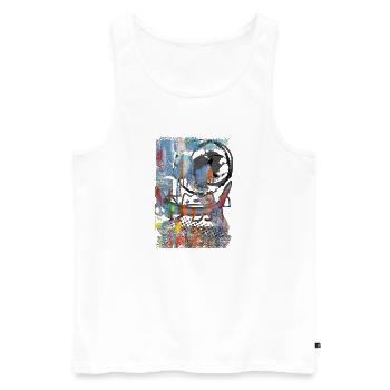 Graffiti-Stil Splash Hip Hop Farben Maler Farbe - Männer Premium Bio Tank Top - Weiß - Vorne - Michal (187cm)