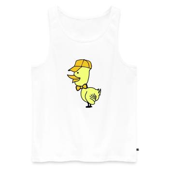 ente cap - Männer Premium Bio Tank Top - Weiß - Vorne - AI Model Male 178 light (178cm)