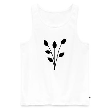 Blume mit Stiel - Männer Premium Bio Tank Top - Weiß - Vorne - AI Model Male 178 light (178cm)