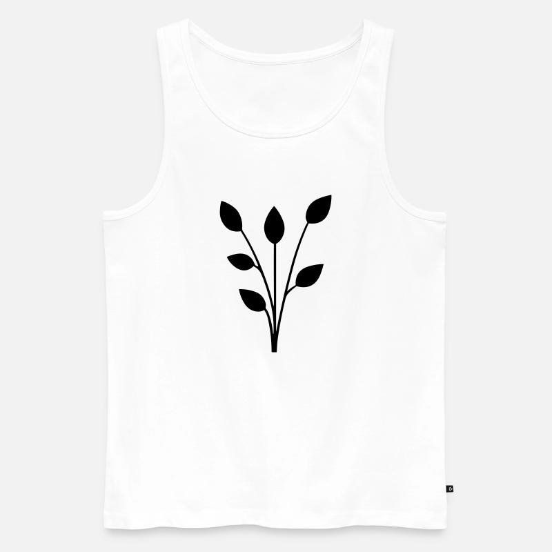 Blume mit Stiel - Männer Premium Bio Tank Top - Weiß