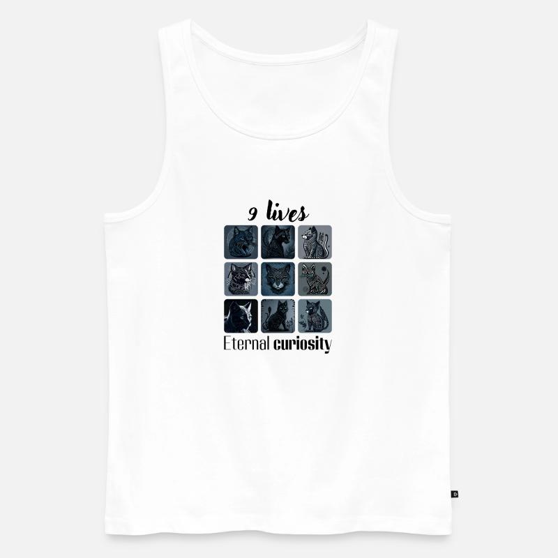 9 Leben - Männer Premium Bio Tank Top - Weiß