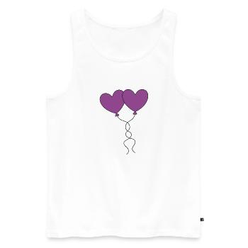 Coeur Violet ballon, ballon, Saint-Valentin - Débardeur bio Premium Homme - blanc - Devant - Michal (187cm)