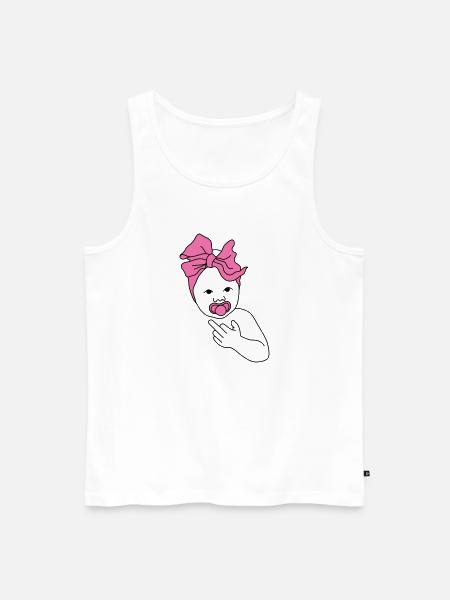 Baby Middlefinger Pink - Men's Premium Organic Tank Top - white