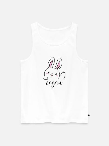 Cute Vegan Bunny - Men's Premium Organic Tank Top - white