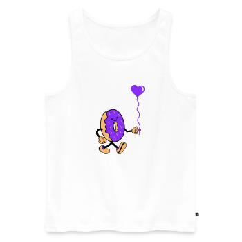 donut comic herz - Männer Premium Bio Tank Top - Weiß - Vorne - AI Model Male 178 light (178cm)