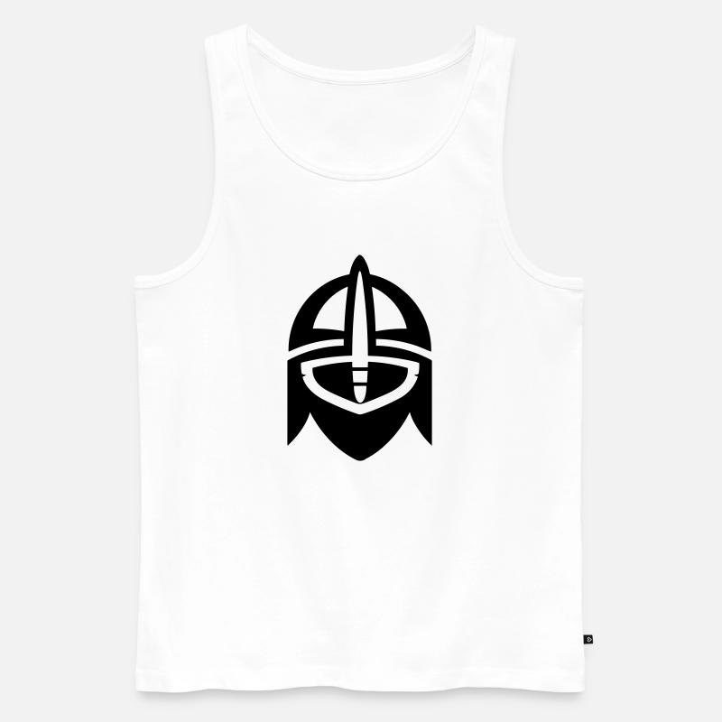 Wikingerhelm Krieger - Männer Premium Bio Tank Top - Weiß