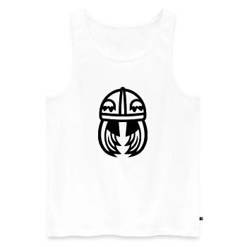 Wikingerhelm Krieger - Männer Premium Bio Tank Top - Weiß - Vorne - AI Model Male 178 light (178cm)