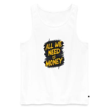 The Graffiti Money Statement - Men's Premium Organic Tank Top - white - Front - Michal (187cm)