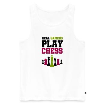 schachfiguren chess - Männer Premium Bio Tank Top - Weiß - Vorne - Michal (187cm)