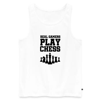 schachfiguren chess - Männer Premium Bio Tank Top - Weiß - Vorne - Michal (187cm)