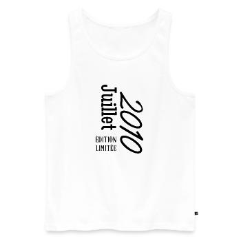 Limitierte Auflage Juli 2010 - Männer Premium Bio Tank Top - Weiß - Vorne - Michal (187cm)